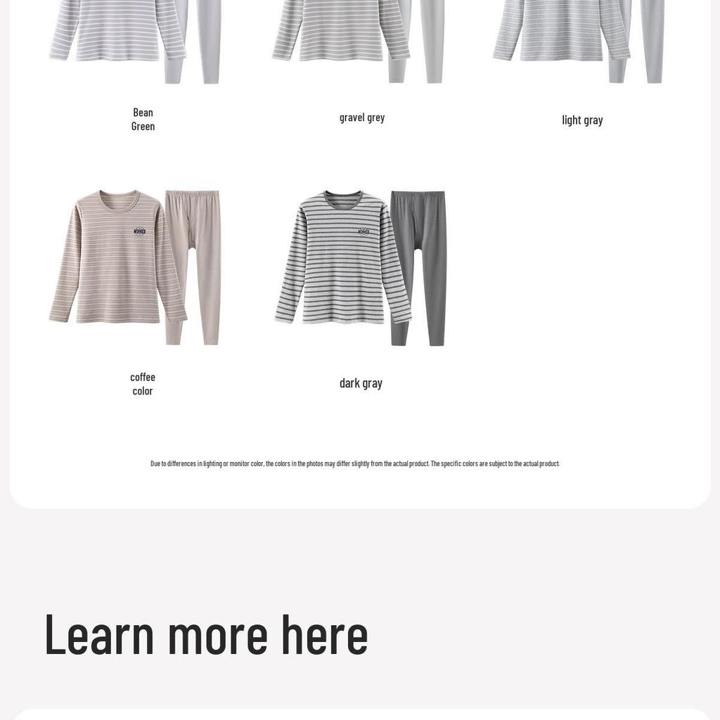 2025 Новый подростковый полосатый теплый флисовый комплект нижнего белья из бархата и хлопка с лайкрой для осени/зимы