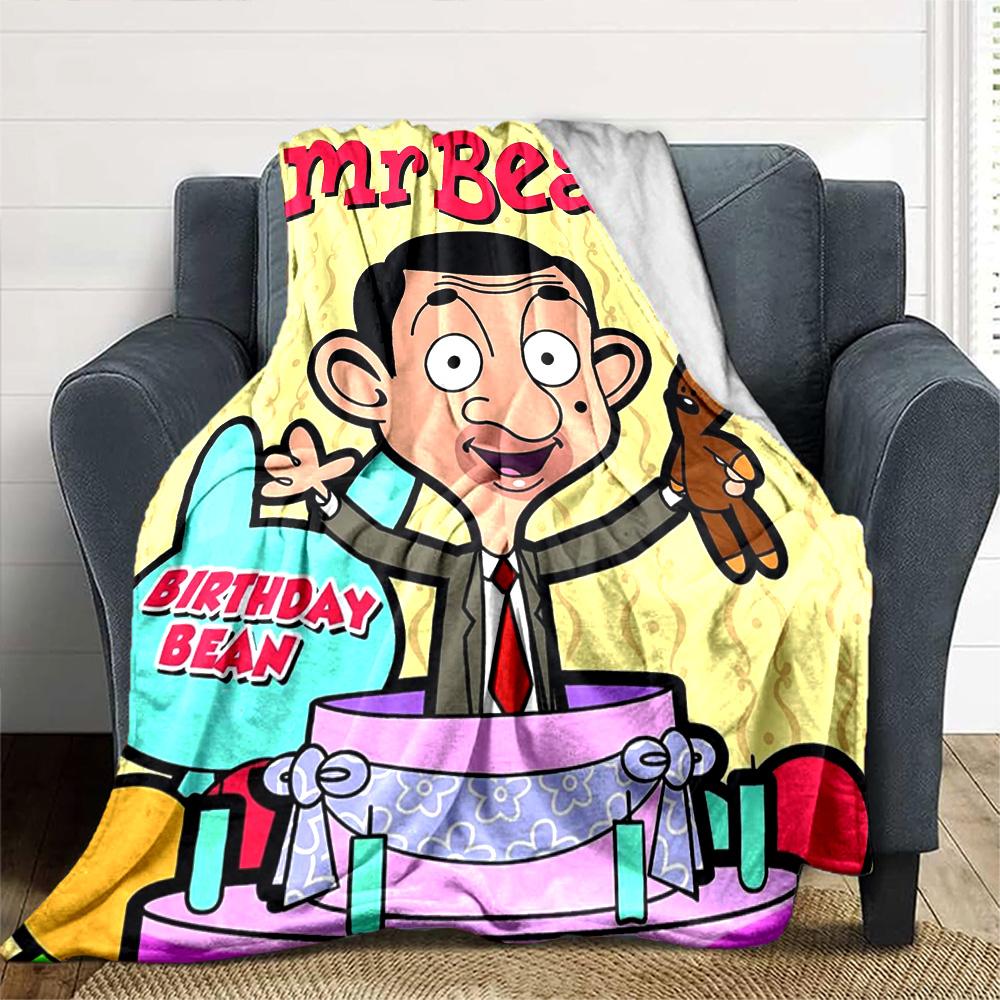 Mr. Bean Blanket Warmthful Decor Perfect for Office Livingroom Picnics for All Seasons Stylish Decor Ideal Gift for Friends Family Couples Picnic