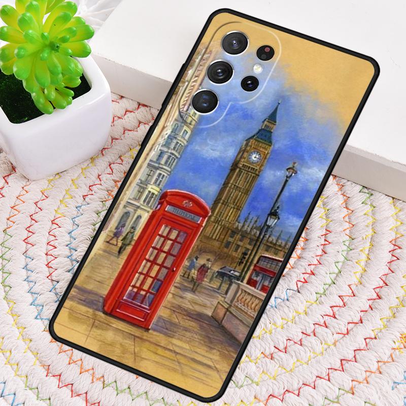 Лондонский Автобус Англия Биг Бен Силиконовый Чехол для Телефона Для Samsung Galaxy note 10 pro S26 S25 S24 S23 S22 S21 Plus S25Ultra Capa Чехол