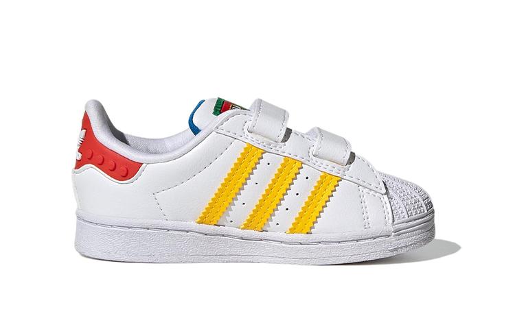 adidas Оригинальные SUPERSTAR Синтетическая кожа Удобные Устойчивые к истиранию Низкие Детские Кроссовки для Малышей и Детей GV8881