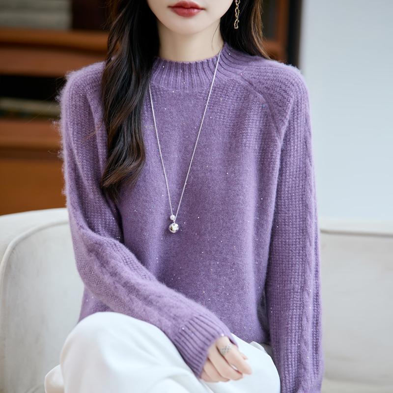 Женский кашемировый свитер Qinghe кашемир 30% кашемир 70% шерсть осенне-зимний пуловер теплый и модный