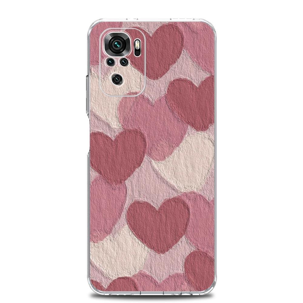 Чехол для телефона Xiaomi Redmi Note 13 12 5G 9S 9 8 10 11 Pro Plus 4G 9T 13C 12C10C 9C 9A 7 Прозрачный чехол любовь цветок Искусство