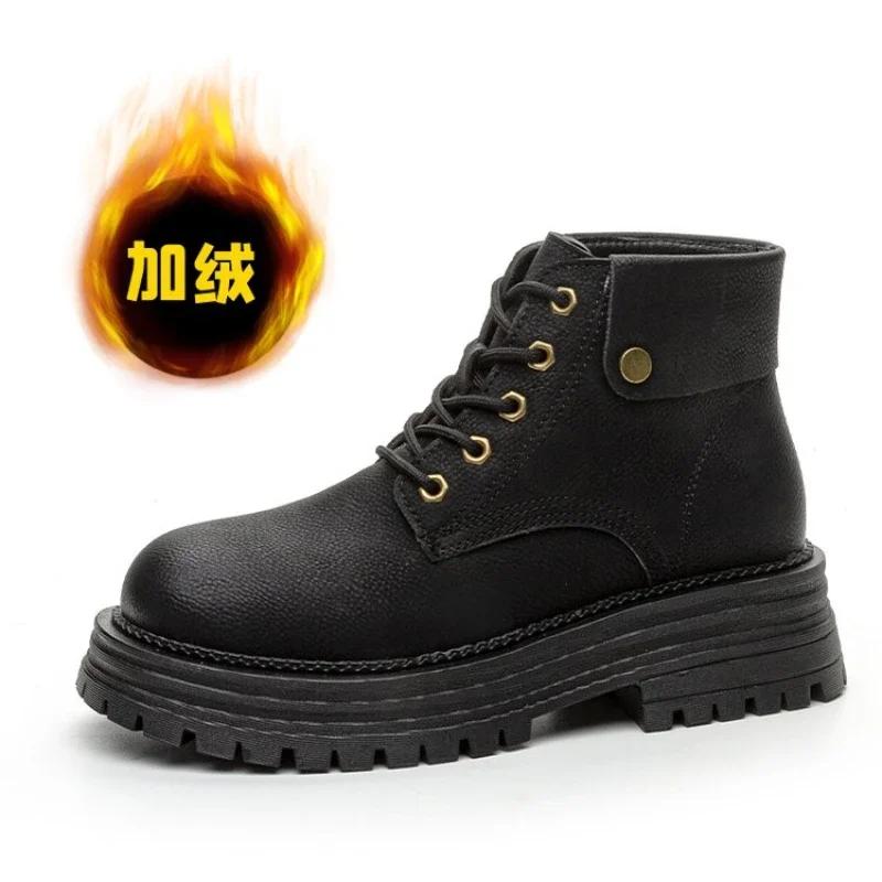 SyfIyno 2024 New Plus Plush and Thin Styles Boots Women Chunky Boots Ladies Shoes Khaki Yellow Black Boots Women Barefoot Shoes