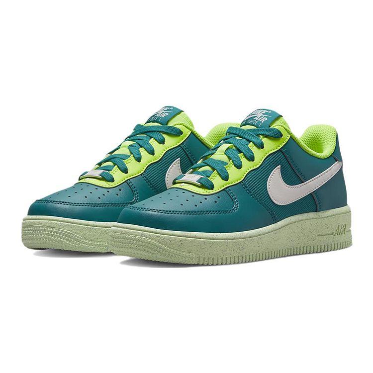 Nike Air Force 1 Crater Next Nature GS Bright Spruce Volt Kids Sneakers Blue Barely-Volt Phantom DM1086-300