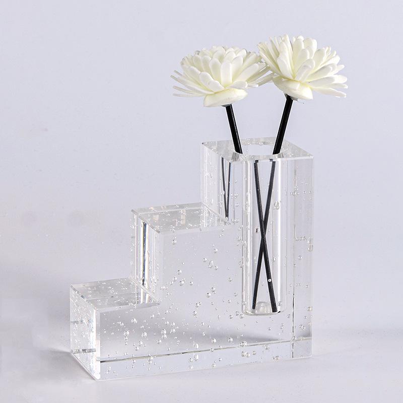 Современный свет Роскошный хрустальный цветочный подсвечник Украшения Офис продаж Модель Комната Геометрическое искусство Пузырьковая ваза Мягкие украшения