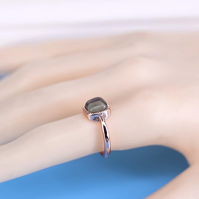Sterling Silver Forefinger Ring for Women Square Hetian Jade Retro Jewerly Girl Birthday Gift Dropshipping