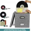 Foldable Vinyl Record Storage Boxes Cotton Linen Fabric Storage Boxes LP Record Organizer  for Home