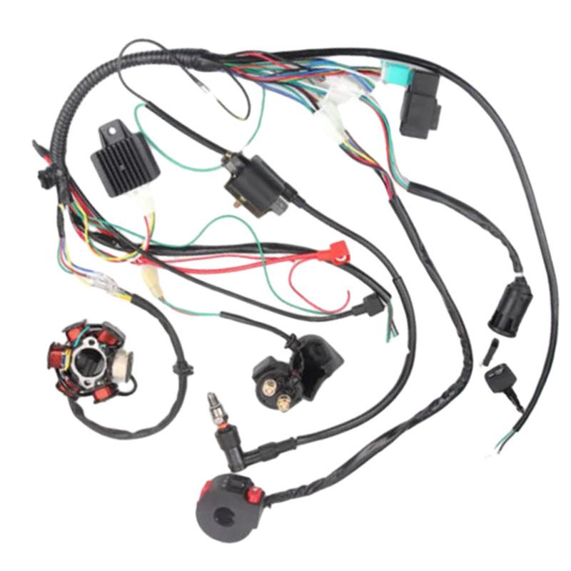 Complete Electrics Wiring Harness Loom CDI Coil for 50cc 70cc 90cc 110cc 125cc Motorcycle ATV Quad Pit Bike Buggy Go Kart