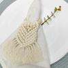 Boho  Napkin Rings with Wooden Ring, Handmade Woven Fringe Napkin Holders for Rustic Wedding, Party & Farmhouse Table Decor