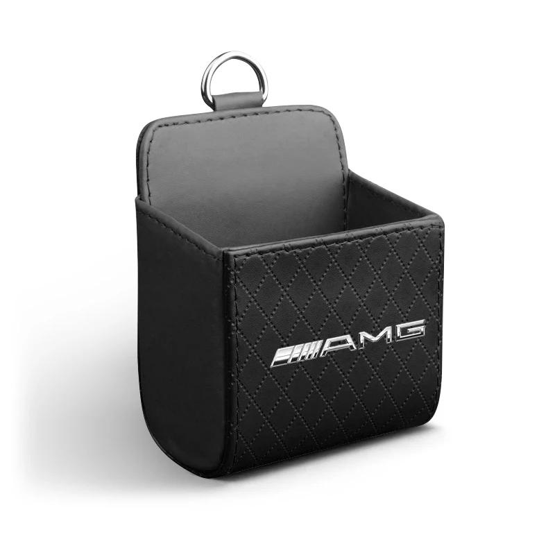CRY1 Car Interior Storage Bag Air Outlet Debris Bag Hanging Organizer Box Stickers For Mercedes Benz A200 A180 W177 CLA GLA AMG A C E