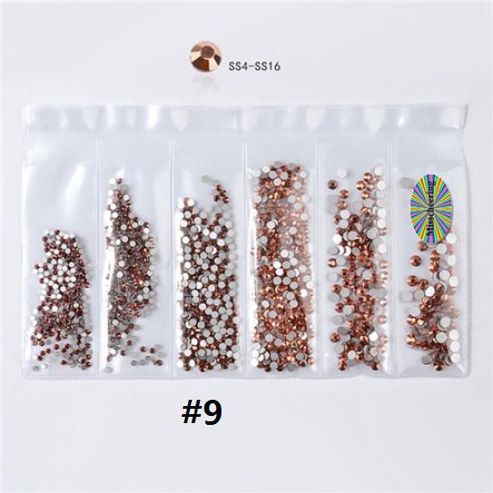 1 сумка, смешанные размеры, Стразы для ногтей, кристаллы, стекло, алмаз, драгоценный камень, украшения для дизайна ногтей, маникюрные инструменты, 20 цветов на выбор