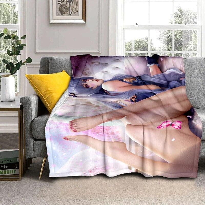 Hot Anime Sexy Girl Soft Plush Sofa Bed Throwing Cartoon Picnic Blankets Modern Flannel Blanket Gedruckt Bettdecke Geschenk Gift