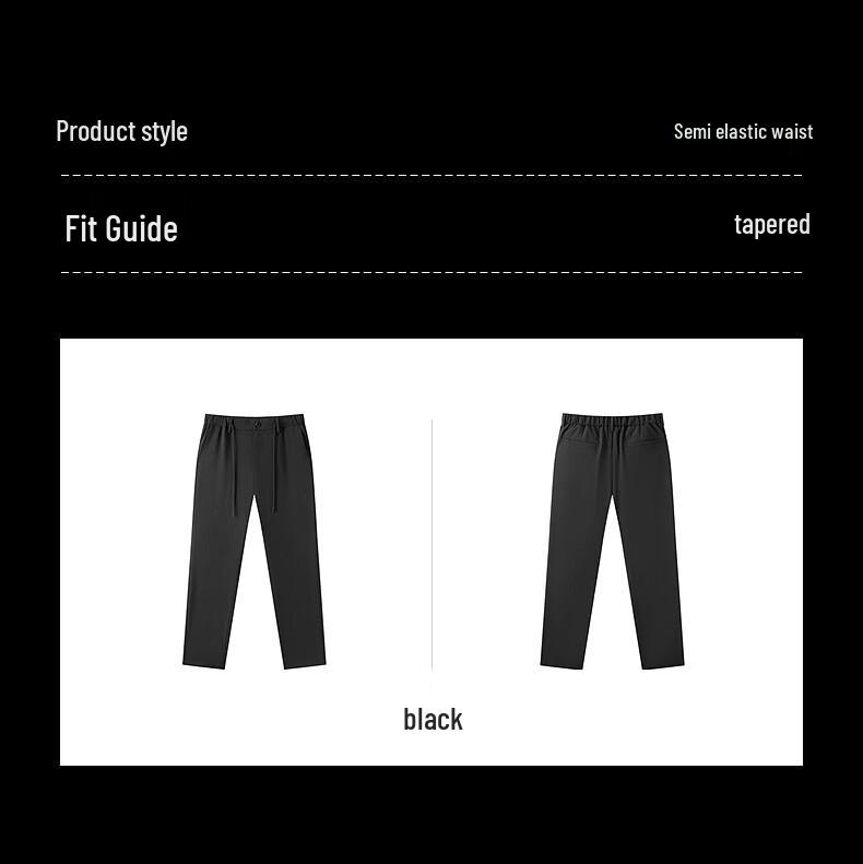 GXG.JEANS Men's Black Tapered Casual Dress Pants