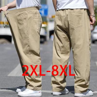 2XL-8XL Осенне-зимняя мужская одежда больших размеров, свободные брюки из плотного эластичного хлопка