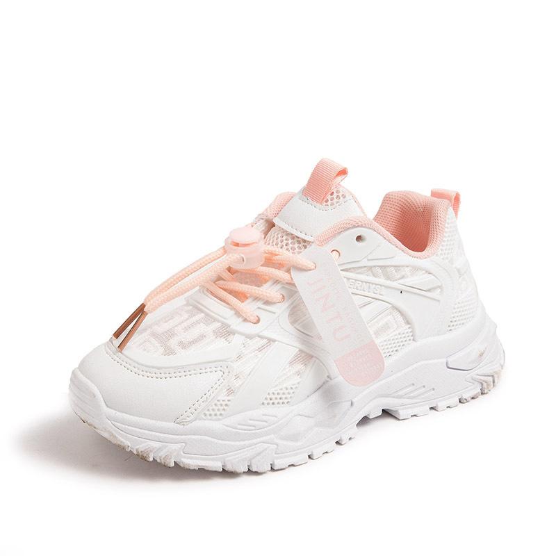 Обувь для девочек весна и осень дышащая новая обувь для девочек-пап для детей среднего и старшего возраста, спортивная обувь для маленьких девочек, детская сетчатая обувь
