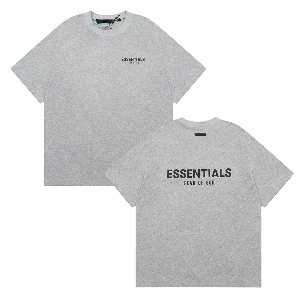 Fear Of God Essentials Футболка оверсайз с принтом букв сзади Мужская Женская Чистый хлопок Повседневная с коротким рукавом 3 цвета