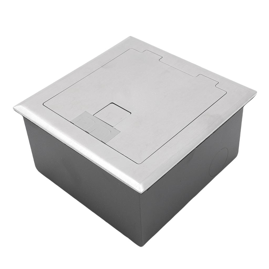 Recessed Floor Socket 2 Receptacles 2 Network Ports PC Stainless Steel Floor Electrical Outlet with Sealing Ring