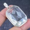 Natural White Topaz Gemstone Handmade 925 Sterling Silver Pendant 2.17" R2E76