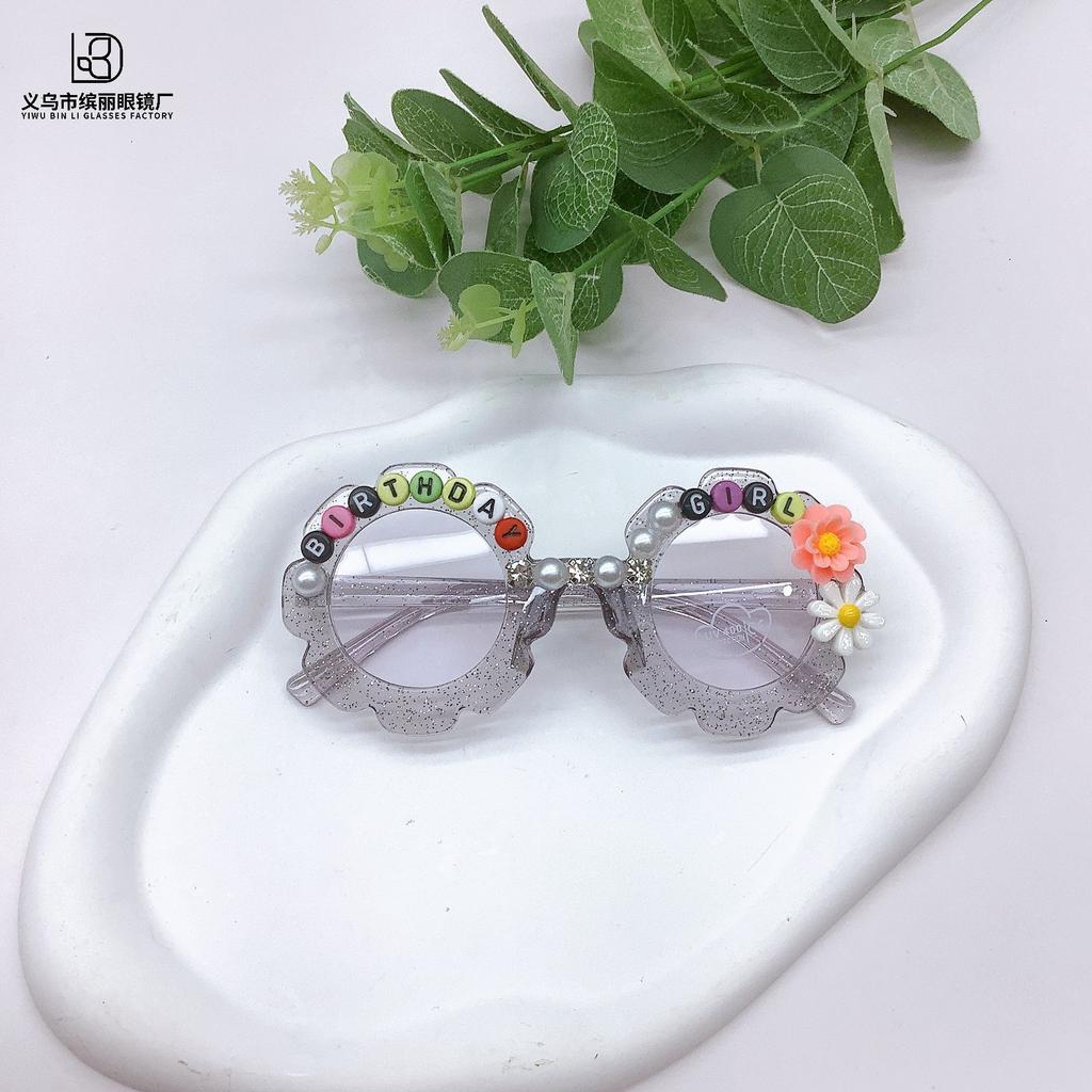 Fashion Street Photography Trend Diy Children'S Sunglasses Flower Cute Girls Concave Glasses Boys Sunglasses