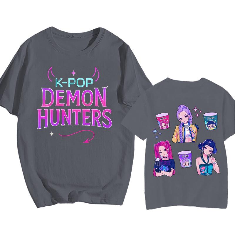 9 цветов K-Pop Demon Hunters трендовые футболки Демоническая эмблема футболка для мужчин Y2K смешная больших размеров с коротким рукавом одежда