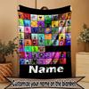 Custom Name Personalized Sprunki Game Print Blanket, Home Decor, Bedroom, Sofa, Camping, Couch, Gifts for Birthday Christmas