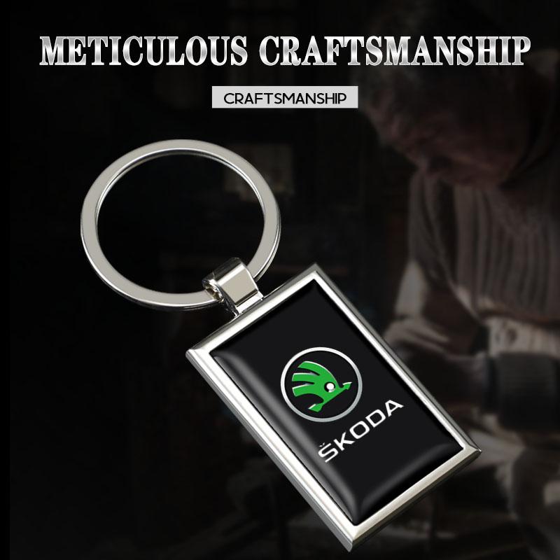 Metal For Skoda Octavia Kodiaq Fabia Superb Karoq Yeti Rapid Car Logo Key Chains Rings Keychain Auto Keychain Accessories xknz73