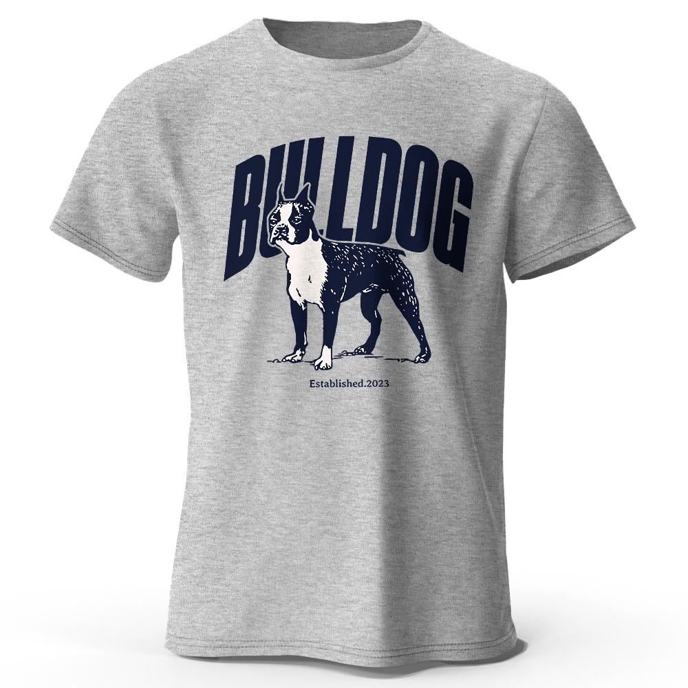 Men's Bulldog Printed T-Shirt Oversized Tough Graphic Tees for Women Summer Tops Urban Streetwear