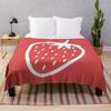 Cartoon Strawberry Theme Blanket Bedroom Soft Flannel Blanket Lunch Break Blanket