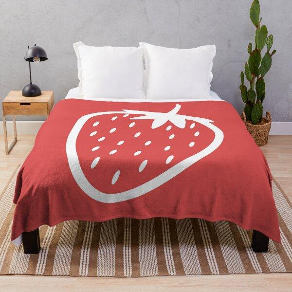 Cartoon Strawberry Theme Blanket Bedroom Soft Flannel Blanket Lunch Break Blanket