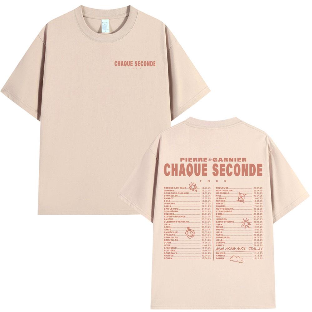 Pierre Garnier Chaque Seconde Tour Merch Tshirts Hip Hop Fashion Tshirt Women Unisexs Clothing Cotton Casual Tee Shirt Oversized
