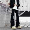 Американские повседневные микро-динамики RO стример эластичный узкий крой дизайн черные джинсы длинные штаны ins мужские и женские тренд
