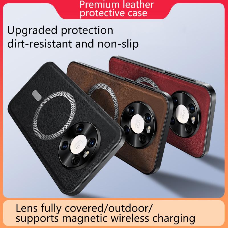 Для Huawei Mate 40 Чехол Магнитный Элегантный Кожаный Износостойкий Объектив Полностью Закрытый Нескользящий Защита Края Чехол-Накладка