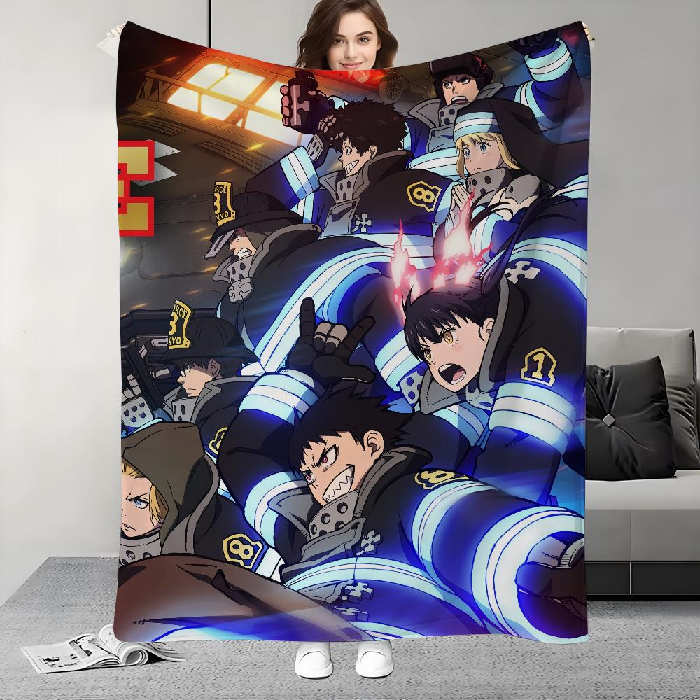 ANIME F-Fire COOL F-force Blanket Design Lightweight For Dorms, Naps, Living Room, Office,Sofa,All-Season