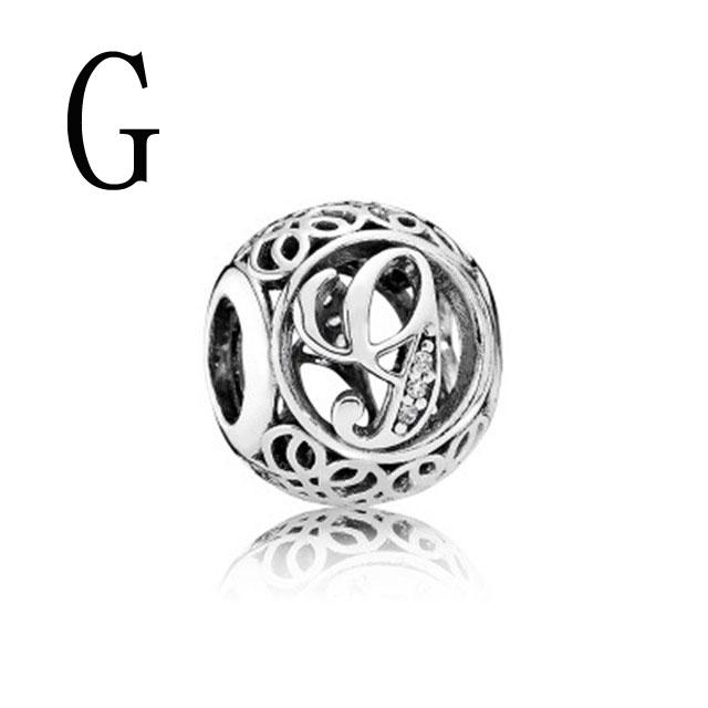 Европейская буква "сделай сам", бусина подходит для оригинального шарма, посеребренный браслет S925, брелок, ювелирное изделие для женщин, изготовление
