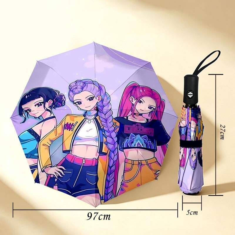 Fantasy Sisters 8 Ribs 3Fold Black Glue Uv Protection Umbrella Sun Protection Rainproof Compact Folding Umbrella For Travel Daily Use C923107