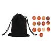 13Pcs Energy Stone Mind Soothing Stones Set with Symbol for Healing Meditation Red