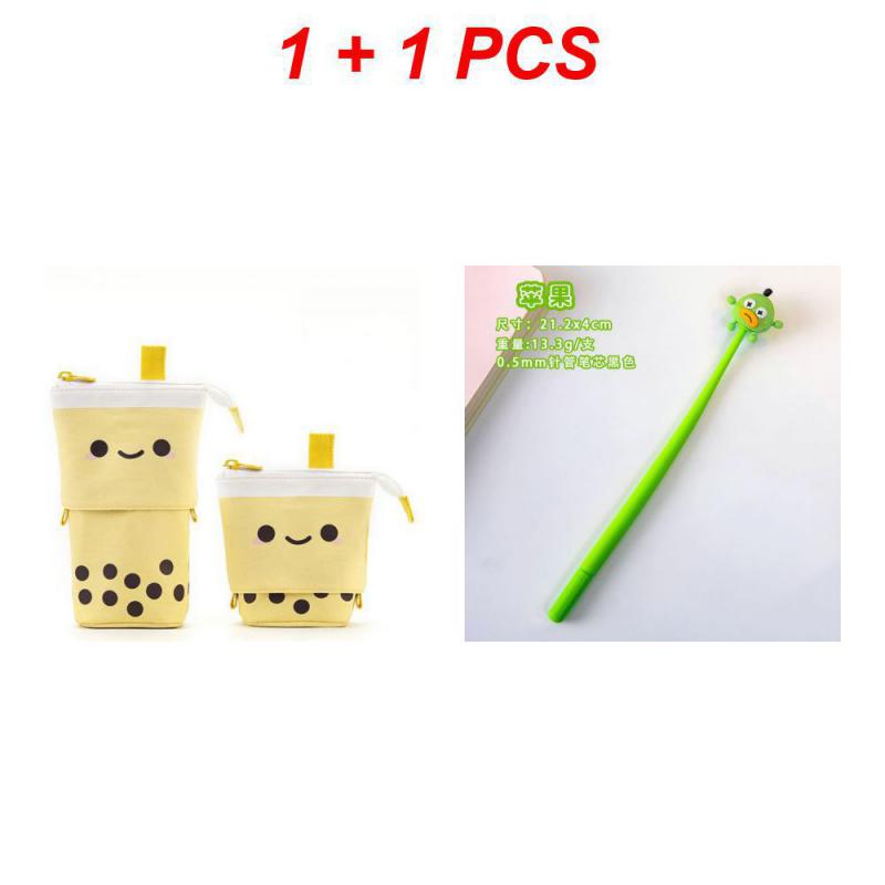 Милый пенал вертикальный держатель для карандашей выдвижной пенал для макияжа с кавайным улыбающимся лицом пенал бесплатная забавная ручка с подписью