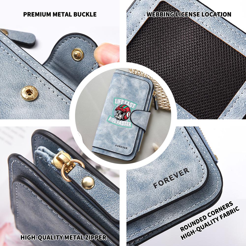 Vintage Skull Print Long Wallet Fashion Durable Portable Card Holder Daily Use Casual Purse