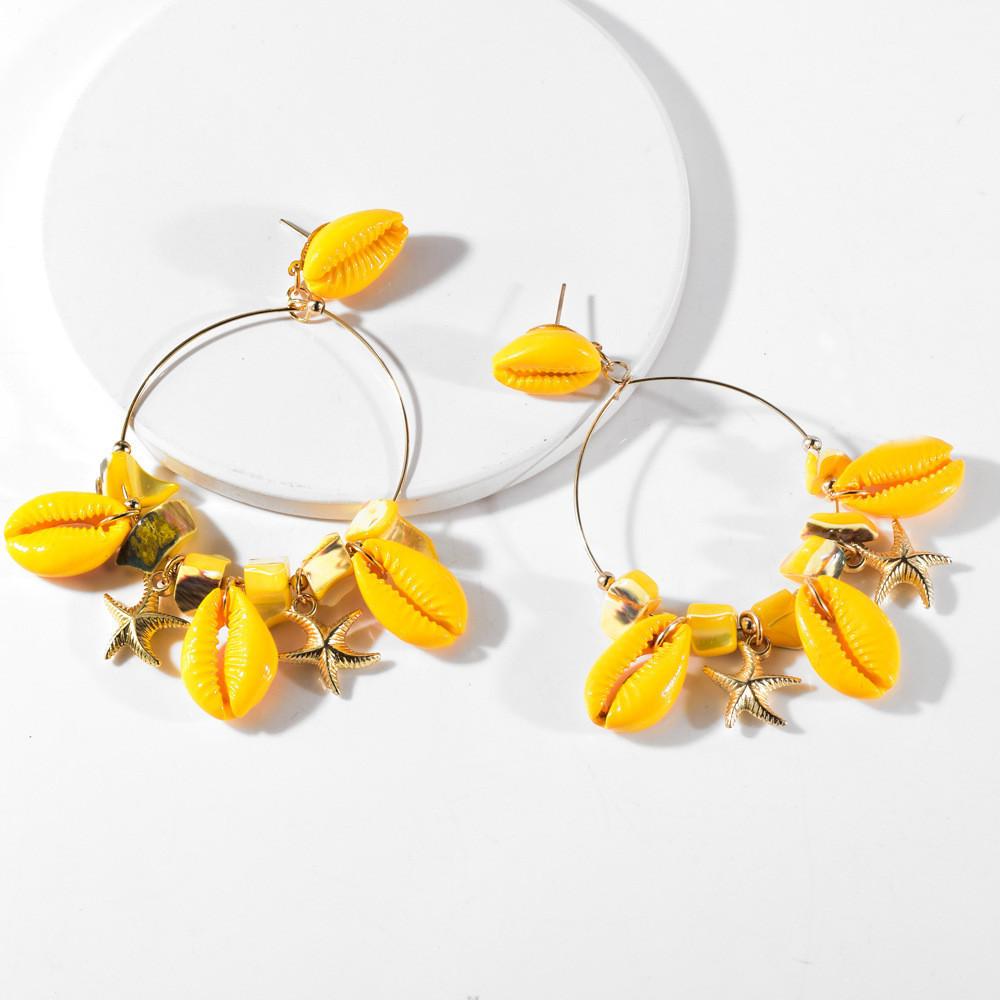 Trendy Summer 2021 Simple Teardrop Shell Earrings For Women In Multicolor