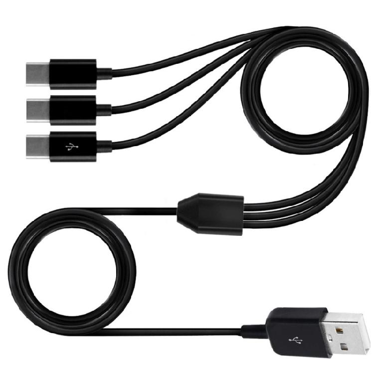 Многопортовый USB C кабель для синхронизации, 3-в-1 зарядный шнур с 3 штекерами Type-C для мобильных устройств