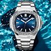 2023 New Nautilus Men's Watch Waterproof Luminous Calendar Anti-fake Non-Mechanical Wristwatch Diamond Decoration Frame Quartz Watch