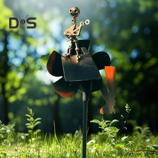 Садовый гитарист ветряная мельница металлическая ручная работа рок-гитарист скульптура музыкальный человек ветряная мельница для любителей музыки подарок двор газон декор