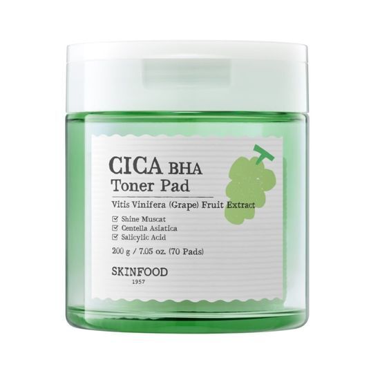 SkinFood Shine Muscat Cica Bach Toner Pads, 70 Sheets