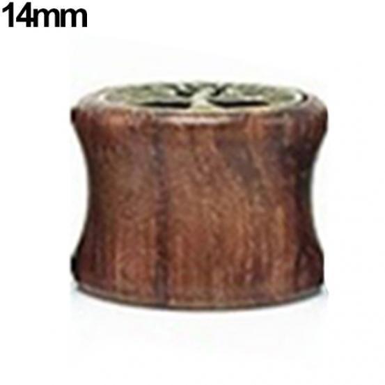 1 шт., 8/10/12/14 мм, туннель для плоти, Древо жизни, деревянные беруши с двойным расклешенным манометром