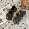 Black French Retro Thick Heel Platform Small Leather Shoes Women's 2025 New Spring and Autumn Round Head Shallow Mouth Mary Jane Single Shoes