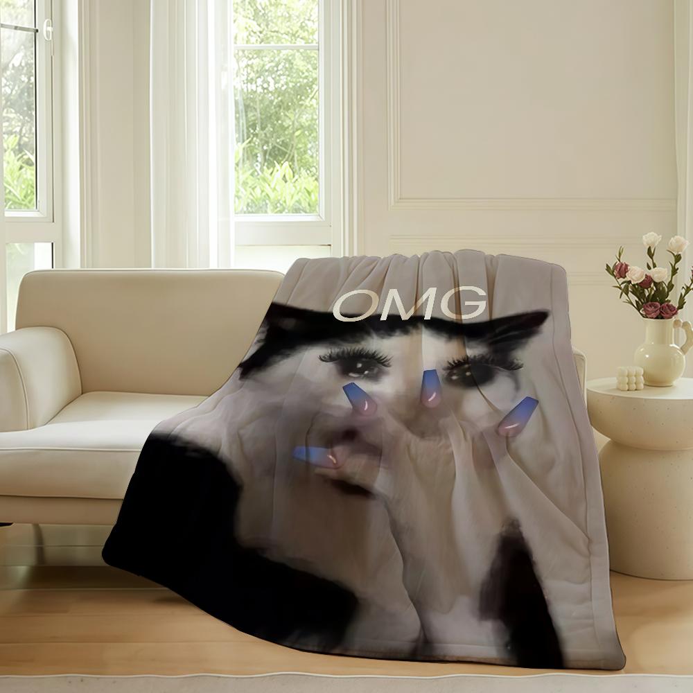 Funny Emoticons Cat meme Blanket For Sofa Office Bed Plane Travel Sleep Read Relax Camping Soft And Warm