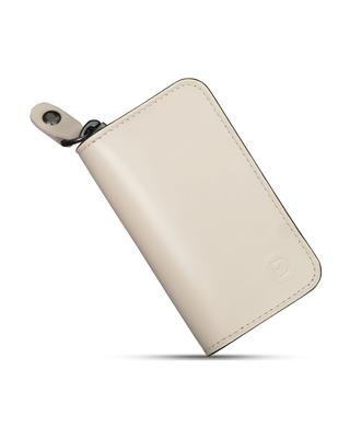 Modiko Key Смарт-ключ Сделано из оригинальной YKK Компактный ключ от автомобиля Подарок Мужской чехол, Совместимый, Япония, Кожа, Молния, Чехол, Карабин, (белый)
