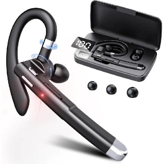 Wireless Earphones 6.1 - Stereo Headphones with Noise Canceling, HD Mic, and Handsfree Calling - Compatible with All Smartphones