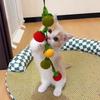 Cat Accessories Bite Resistant Tomato Cat Teaser with Bell Boredom Relief Interactive Kitten Teaser Rope Self Play