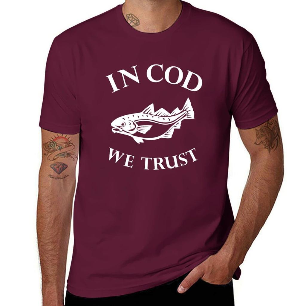 Футболка In Cod We Trust Винтажная Графика Возвышенная Унисекс Футболка